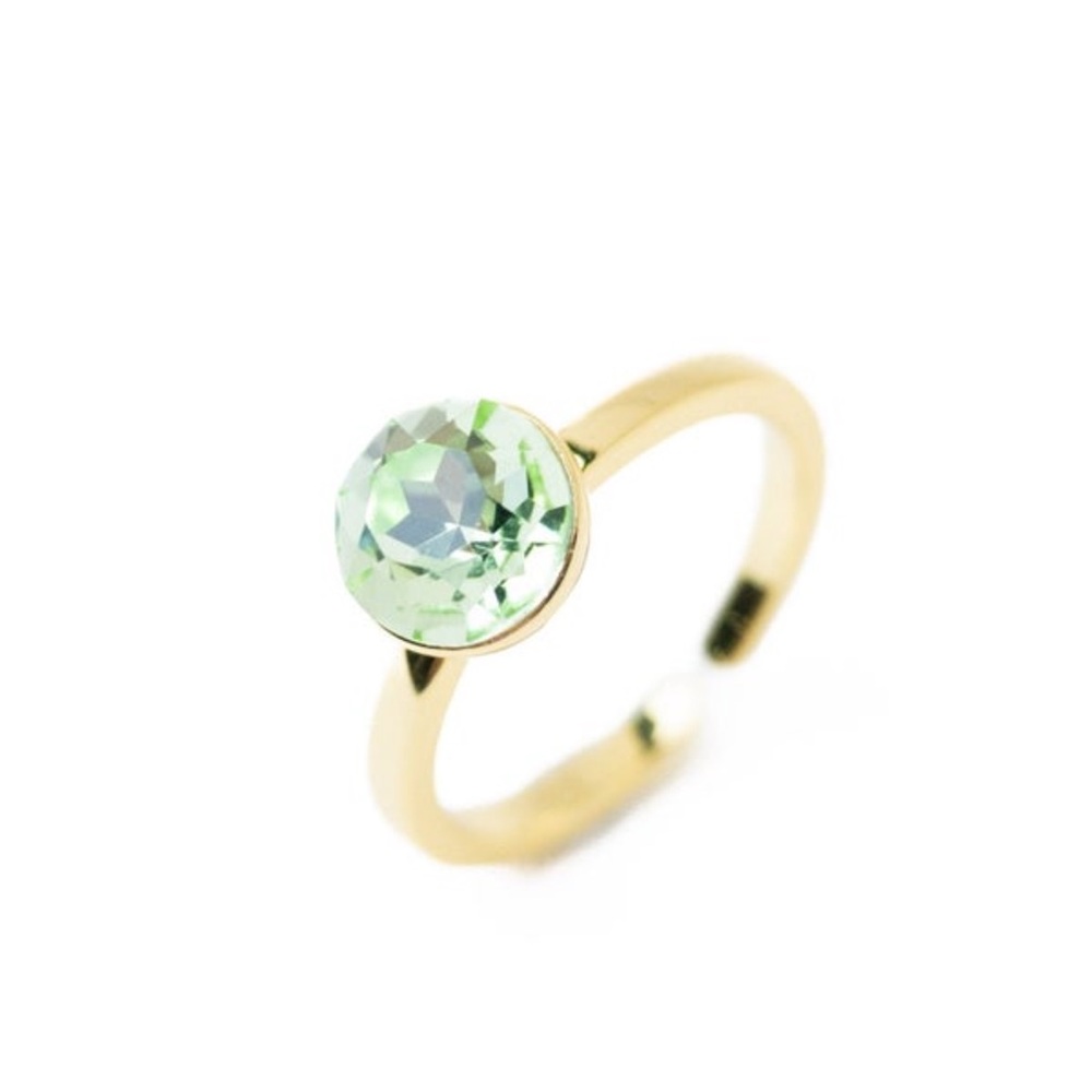 BAR By Alexa Rae Adjustable A higher place ring Gold with mint whisper crystal - Picture 2 of 3